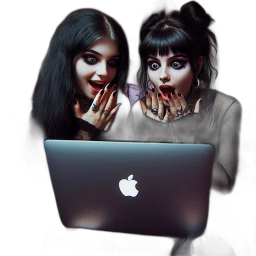 concept art, cartoon, two, gothically transparent PNG cut-out