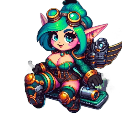 robot, weapon, staff, pixel art transparent PNG cut-out