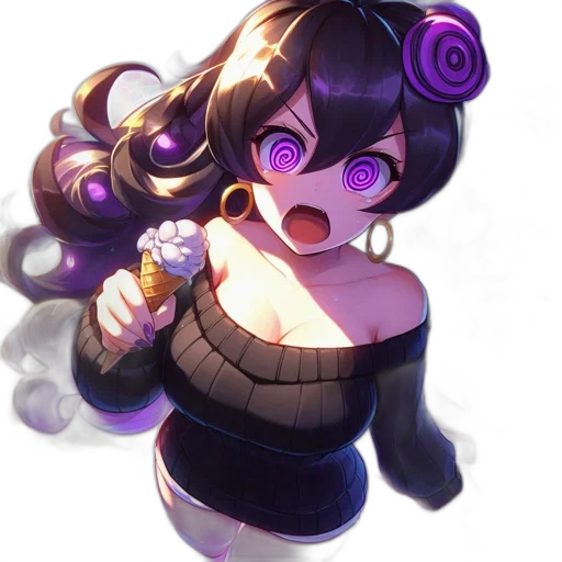 weapon, staff, flower, face transparent PNG cut-out