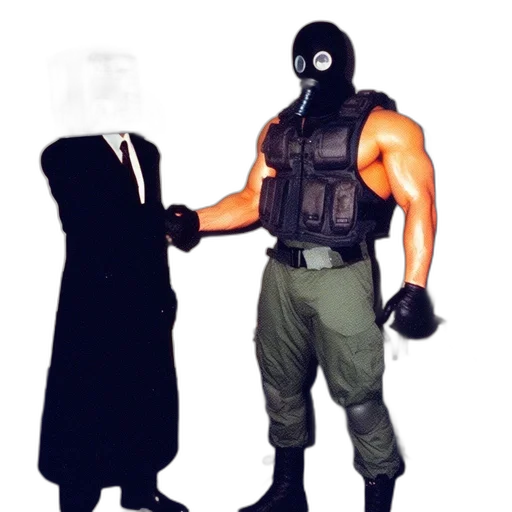 mask, jacket, weapon, robot transparent PNG cut-out
