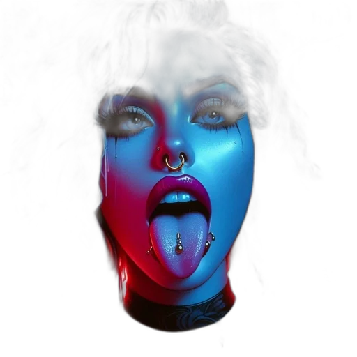 face, mask, photorealistic, cyberpunk transparent PNG cut-out