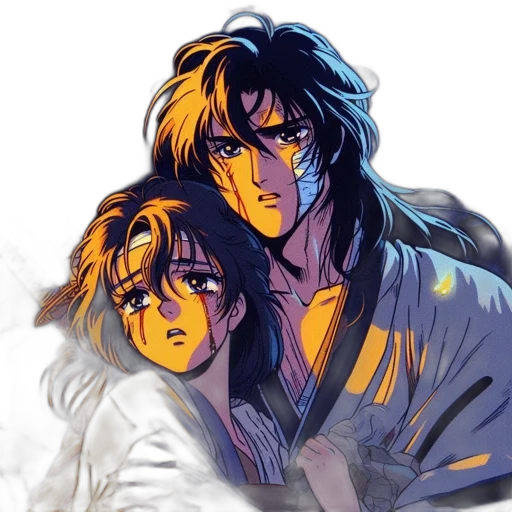anime, concept art, vaporwave, pixel art transparent PNG cut-out