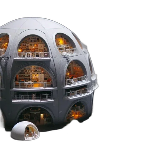 3d render, concept art, outer space, illuminated transparent PNG cut-out