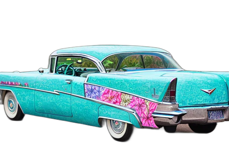 car, photorealistic, 3d render, cadillac transparent PNG cut-out