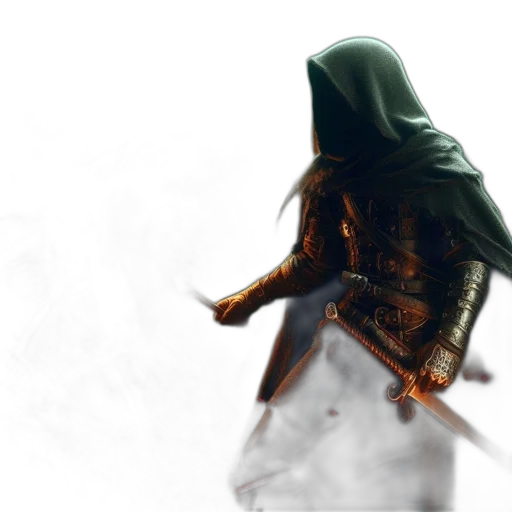 mask, jacket, sword, weapon transparent PNG cut-out