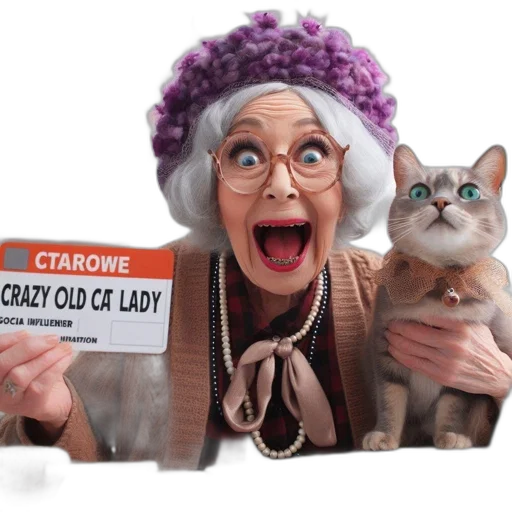 creature, elderly, woman, comical transparent PNG cut-out