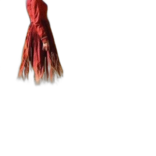 dress, hair, staff, mask transparent PNG cut-out