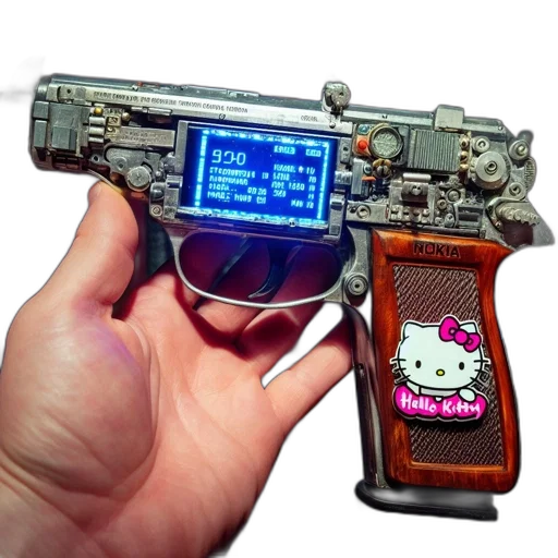 weapon, robot, staff, cyberpunk transparent PNG cut-out