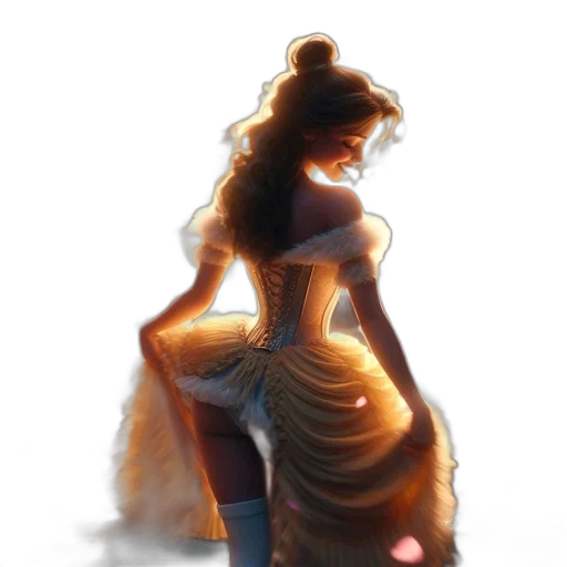 dress, crown, jewelry, staff transparent PNG cut-out