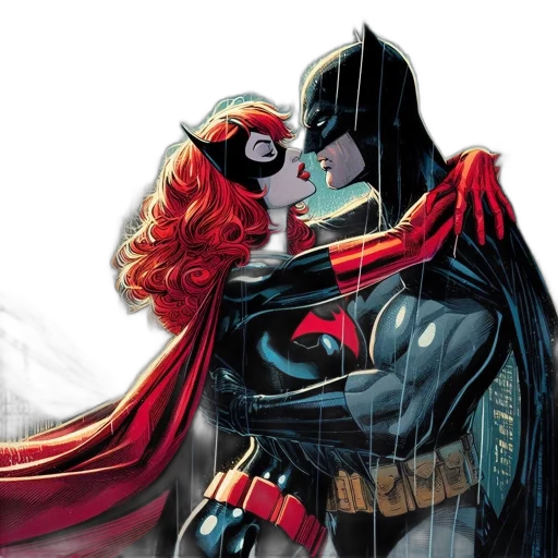comic book art, concept art, red, batman transparent PNG cut-out