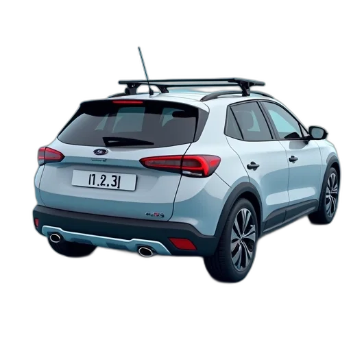 car, silver, hatchback, black transparent PNG cut-out