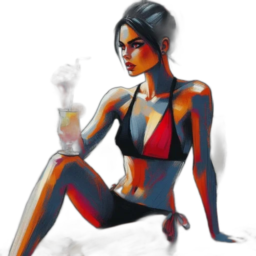 concept art, comic book art, fantasy art, watercolor transparent PNG cut-out