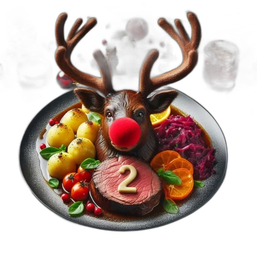 food, 3d render, photorealistic, festive transparent PNG cut-out