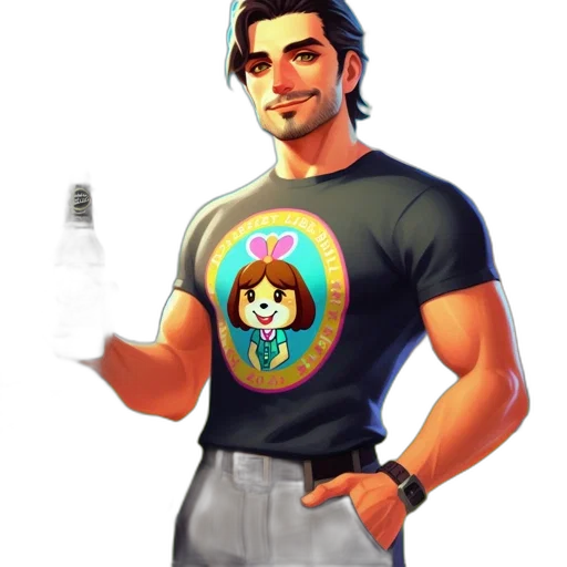 staff, bottle, jacket, concept art transparent PNG cut-out