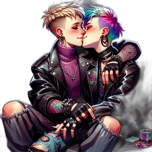 cyberpunk, concept art, pixel art, watercolor transparent PNG cut-out