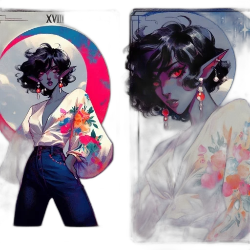 concept art, vaporwave, watercolor, fantasy art transparent PNG cut-out