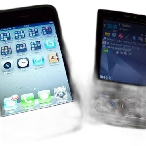 3d render, iphone, nokia, phone transparent PNG cut-out