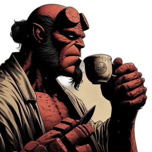 comic book art, concept art, imposing, horned transparent PNG cut-out