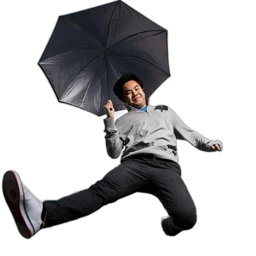 umbrella, staff, jacket, creature transparent PNG cut-out