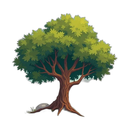 tree, crown, animal, pixel art transparent PNG cut-out