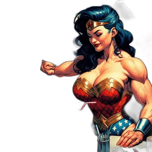 comic book art, concept art, batman, wonder transparent PNG cut-out