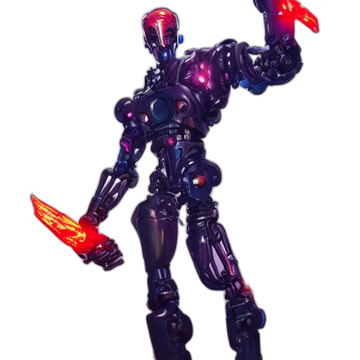 robot, weapon, staff, creature transparent PNG cut-out