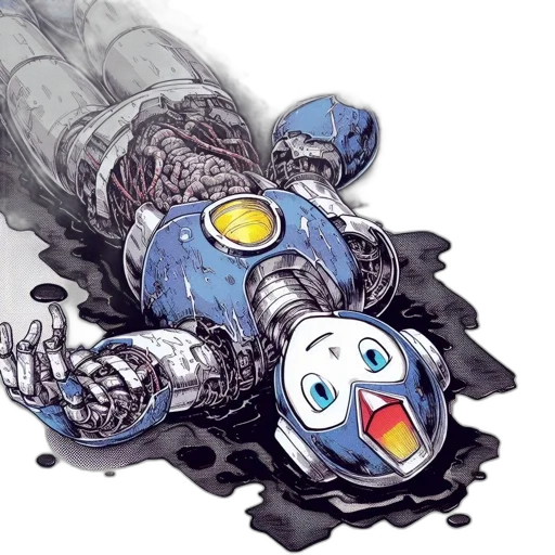 robot, creature, weapon, watercolor transparent PNG cut-out