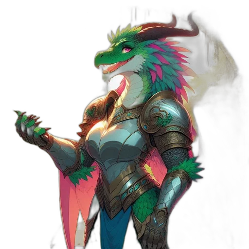 dragon, staff, creature, fantasy art transparent PNG cut-out