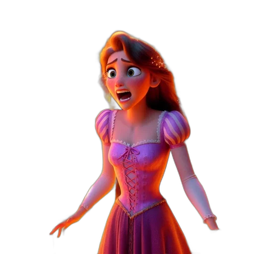 dress, face, crown, staff transparent PNG cut-out