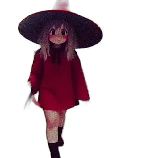 hat, dress, creature, staff transparent PNG cut-out