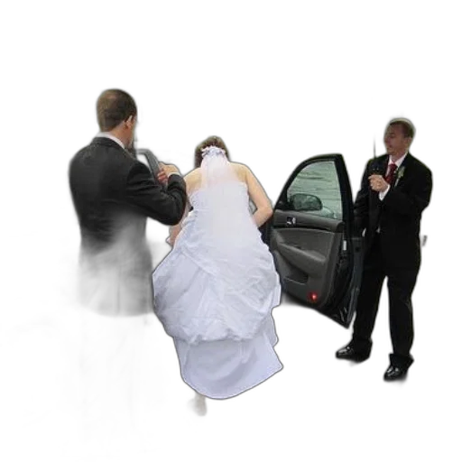 car, dress, staff, photorealistic transparent PNG cut-out