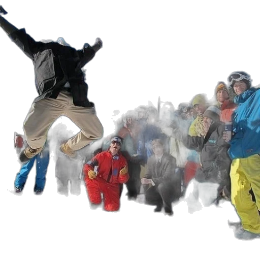 jacket, snow, group, people transparent PNG cut-out