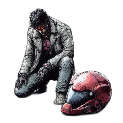 jacket, mask, robot, creature transparent PNG cut-out