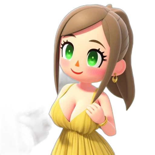 dress, staff, jewelry, face transparent PNG cut-out