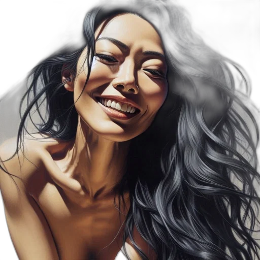 face, photorealistic, oil painting, fantasy art transparent PNG cut-out