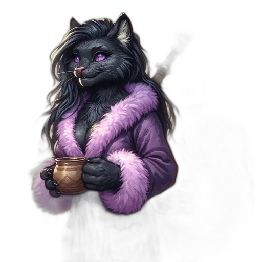 staff, jacket, animal, fantasy art transparent PNG cut-out