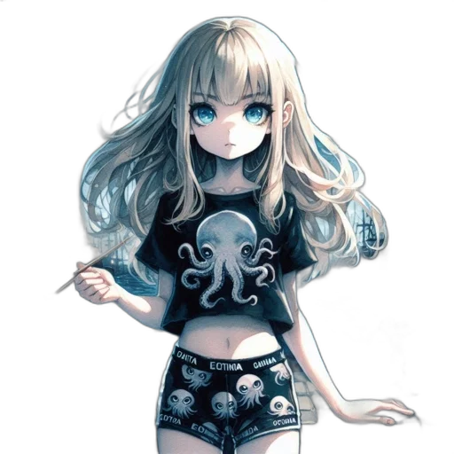 dress, robot, hair, creature transparent PNG cut-out