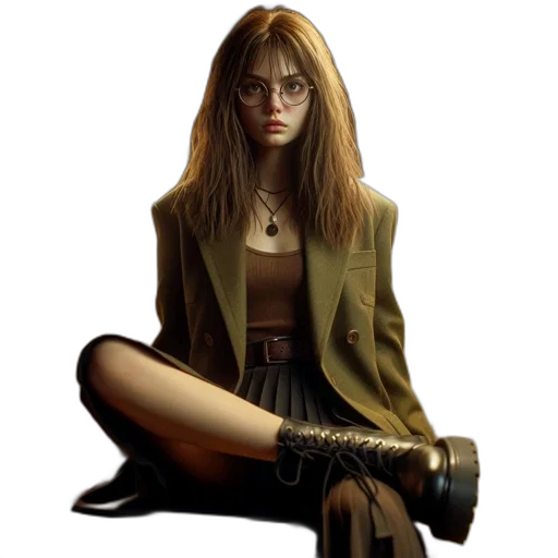 jacket, staff, jewelry, concept art transparent PNG cut-out