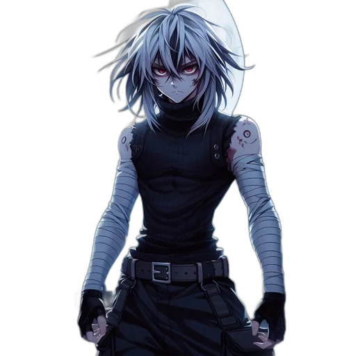 mask, jacket, weapon, staff transparent PNG cut-out