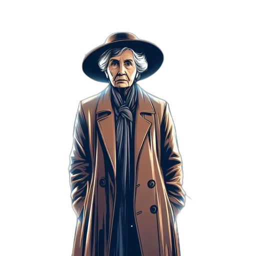 jacket, hat, face, staff transparent PNG cut-out