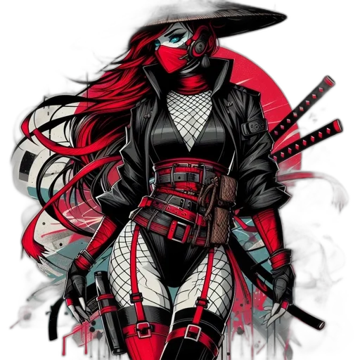 mask, comic book art, concept art, cyberpunk transparent PNG cut-out