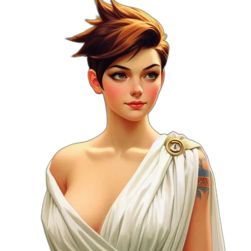 dress, jewelry, staff, face transparent PNG cut-out