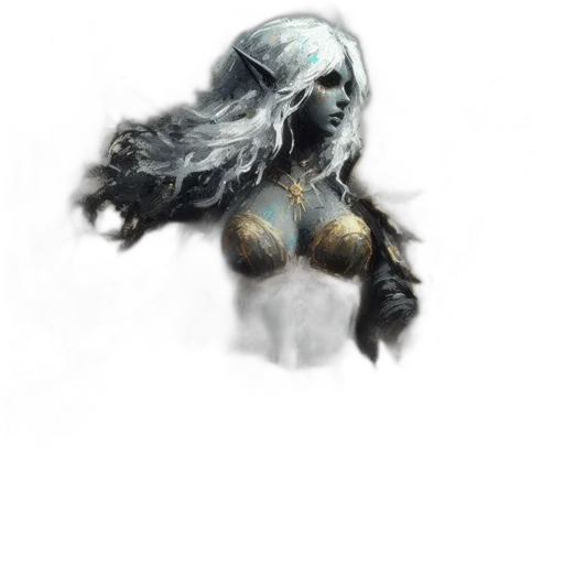 hair, dress, creature, mask transparent PNG cut-out