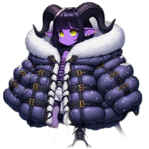 jacket, dragon, creature, staff transparent PNG cut-out