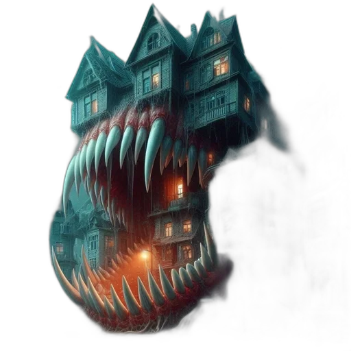 dragon, creature, mask, building transparent PNG cut-out