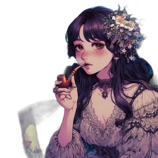 dress, crown, watercolor, fantasy art transparent PNG cut-out