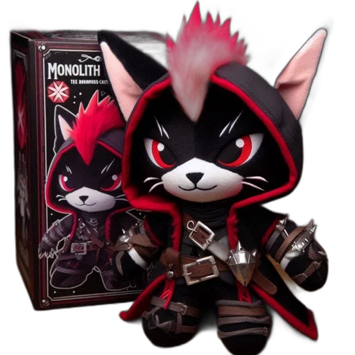 concept art, plush, toy, feline transparent PNG cut-out