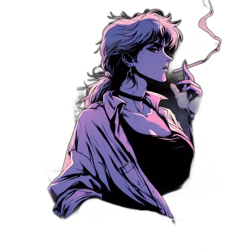 jacket, comic book art, cyberpunk, vaporwave transparent PNG cut-out