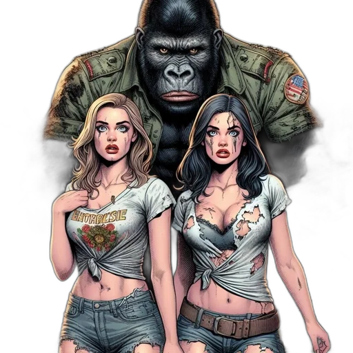 comic book art, concept art, fantasy art, photorealistic transparent PNG cut-out