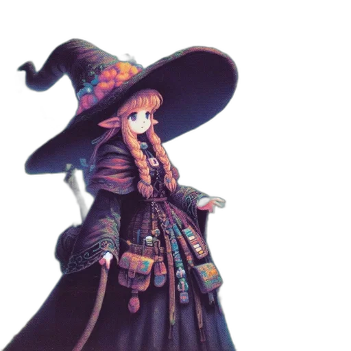 hat, staff, dress, weapon transparent PNG cut-out